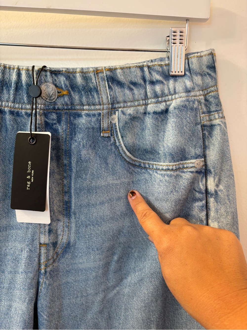 RAG & Bone Miramar Light Blue Denim Jogger Pants NWT Size M •Waist 15-20• - Picture 4 of 11